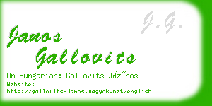 janos gallovits business card